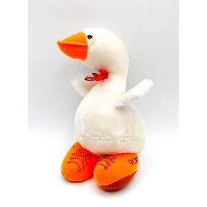 Advertising Plush Sporto Duck White and Orange with Shoes & Red Tie 7” 1989